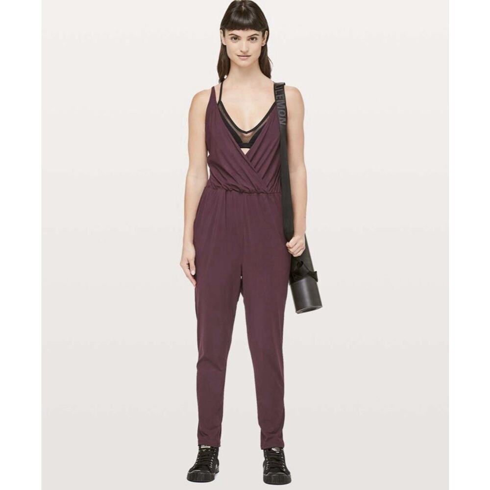 Lululemon All For It One Piece Jumpsuit Dark Adobe 4 Athleisure Travel‎ Casual